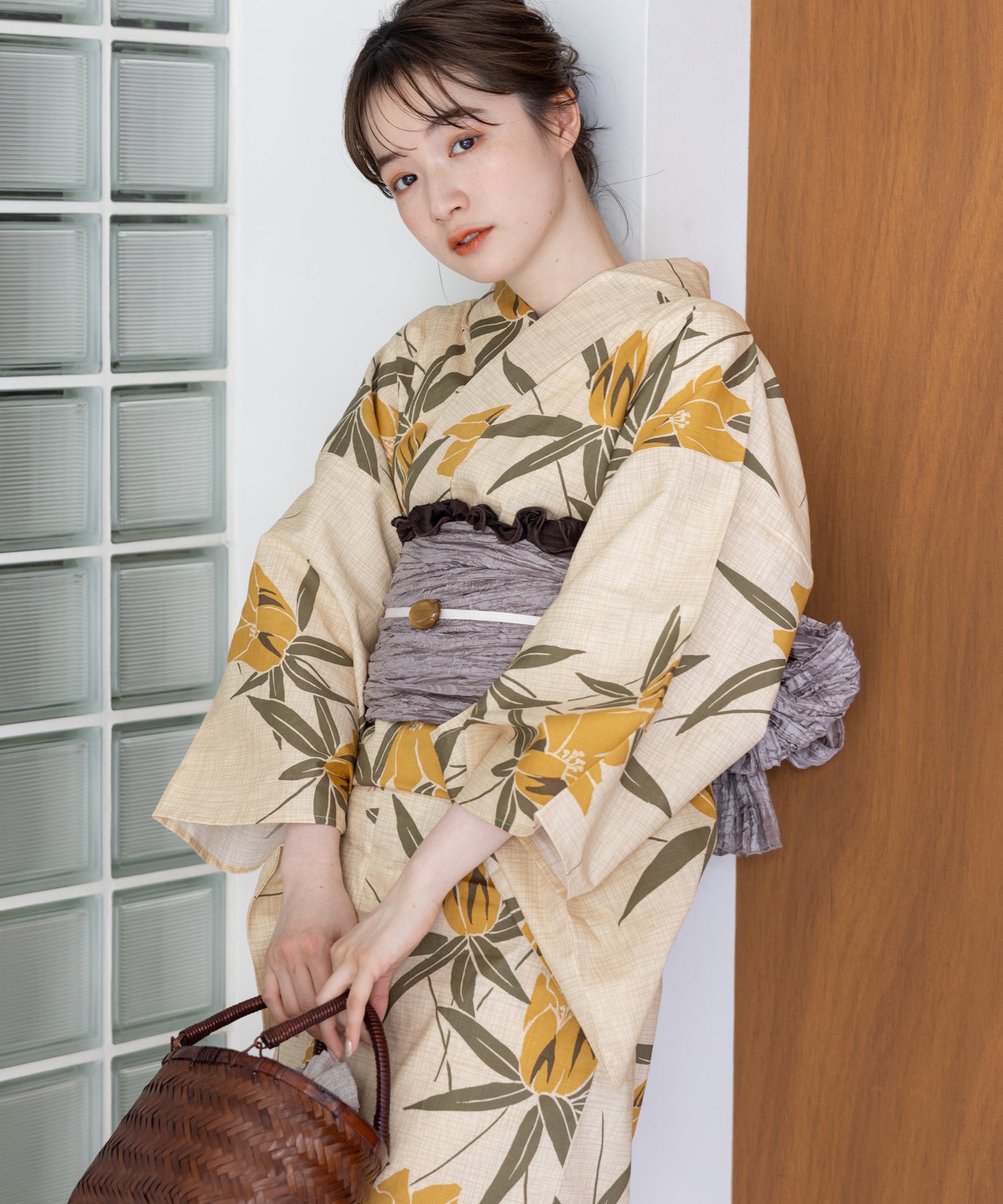 こだわり 浴衣 5点セット (浴衣/帯/下駄/腰紐/着付け冊子) 浴衣