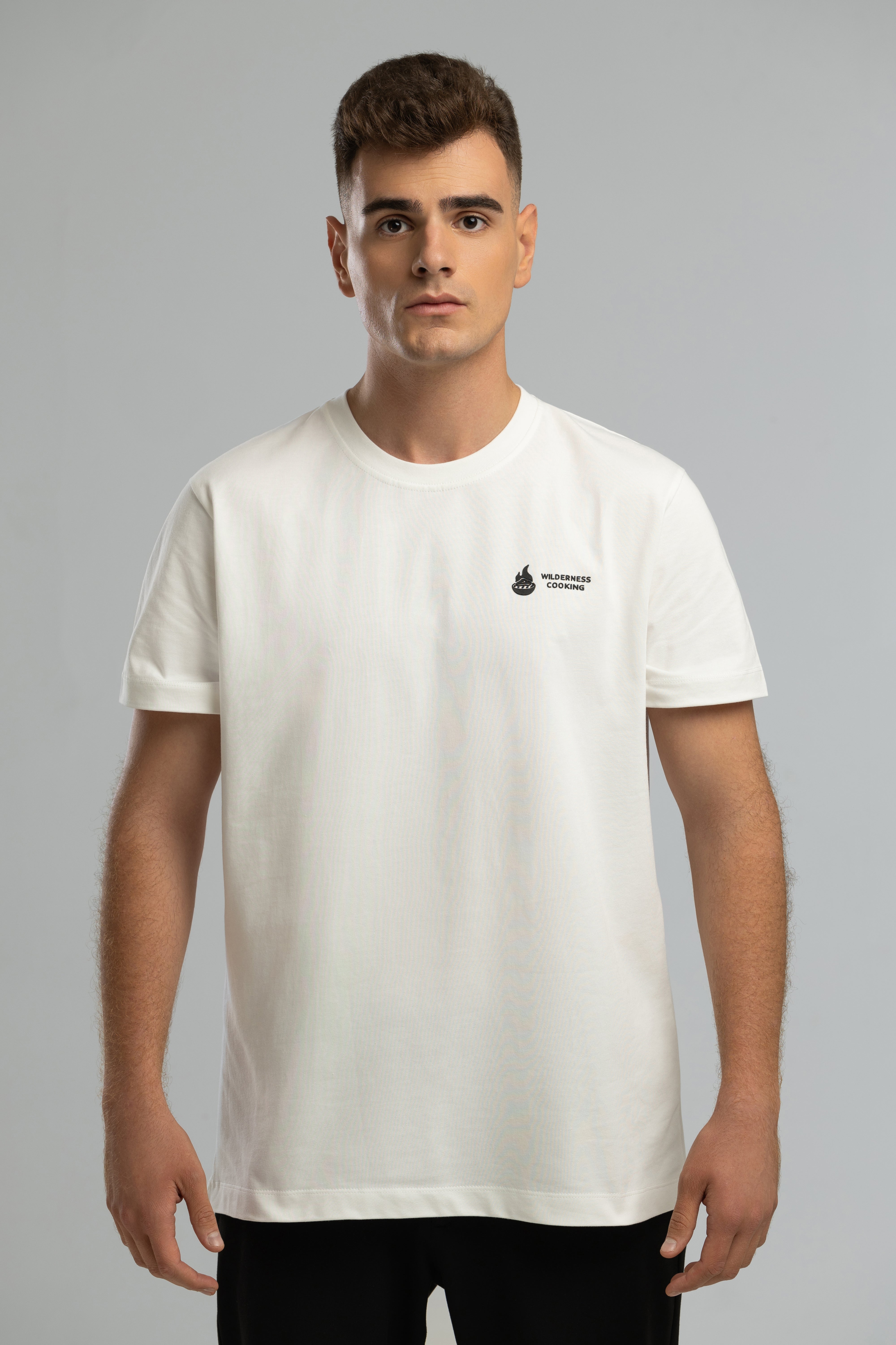 Mickey the Goat Inspired Ecru T-Shirt with Side Wilderness Cooking