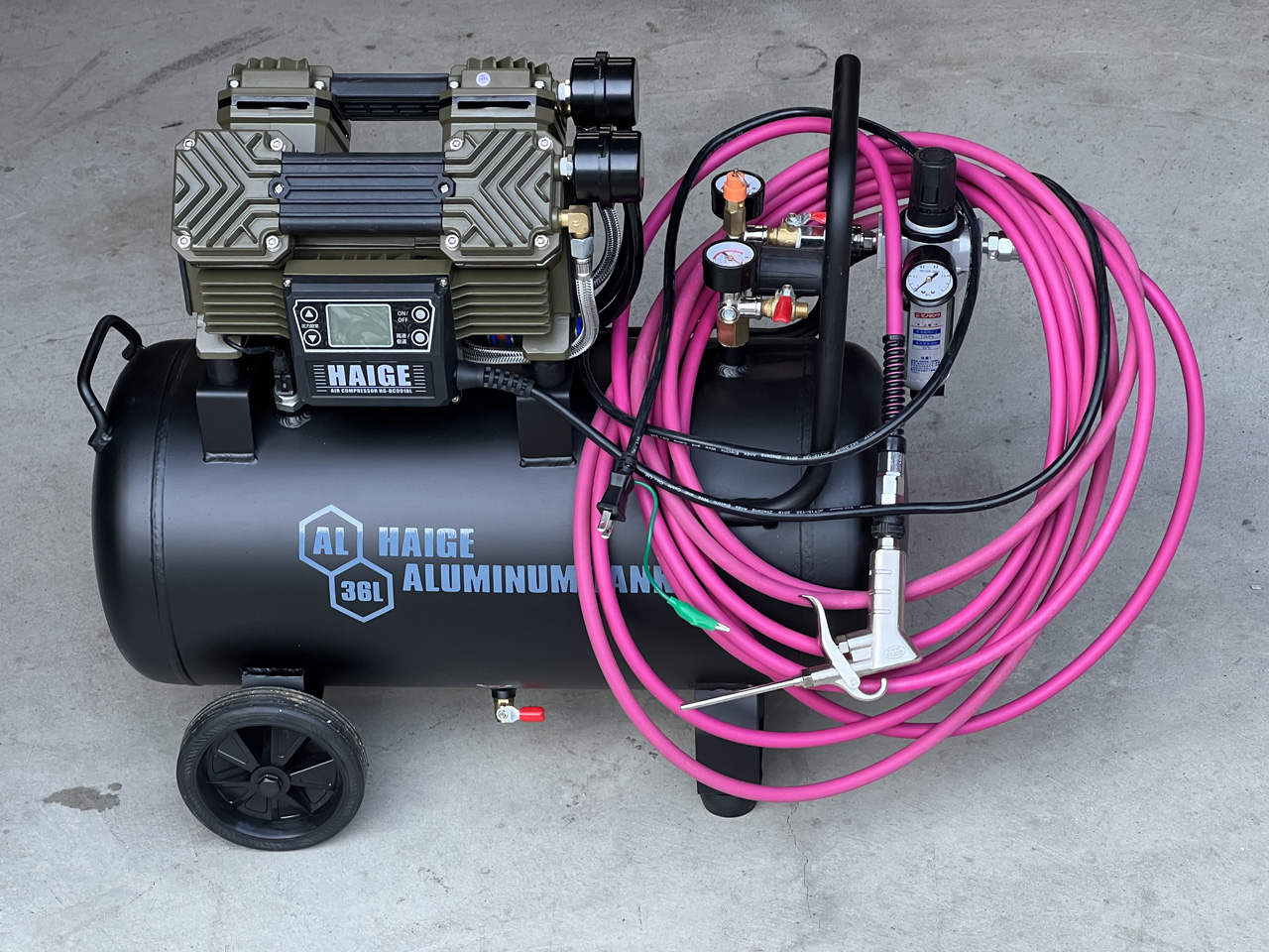 ハイガー産業/HEIGE HG-DC991AL アルミタンクコンプレッサー導入
