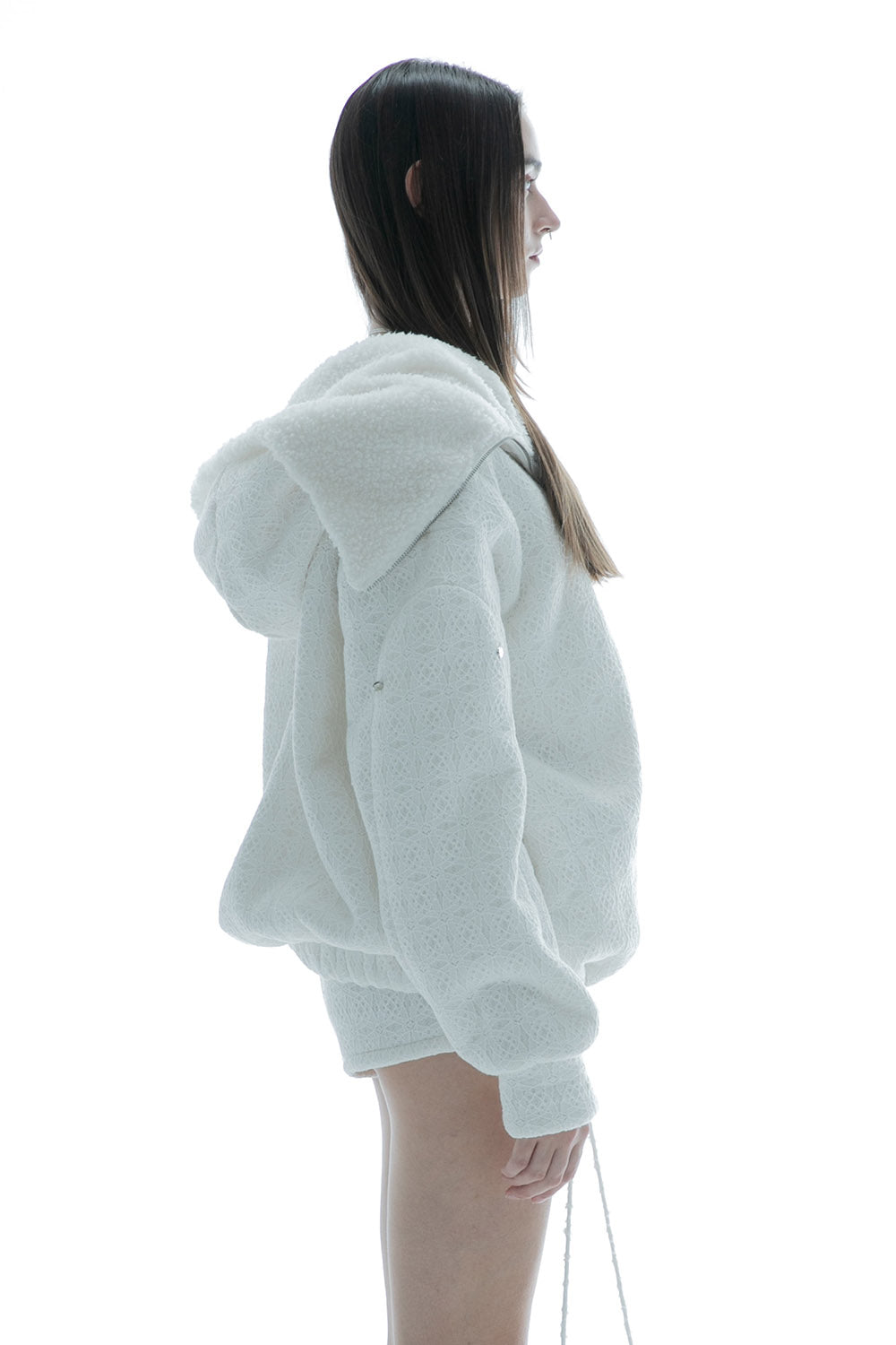 THEREDTHREAD / ザレッドスレッド】S ring asymmetry hoodie lace