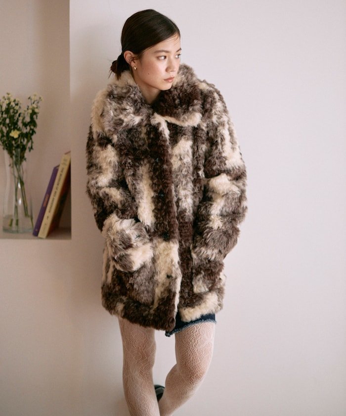 楽天市場】ファー コート（カラーブラウン）の通販