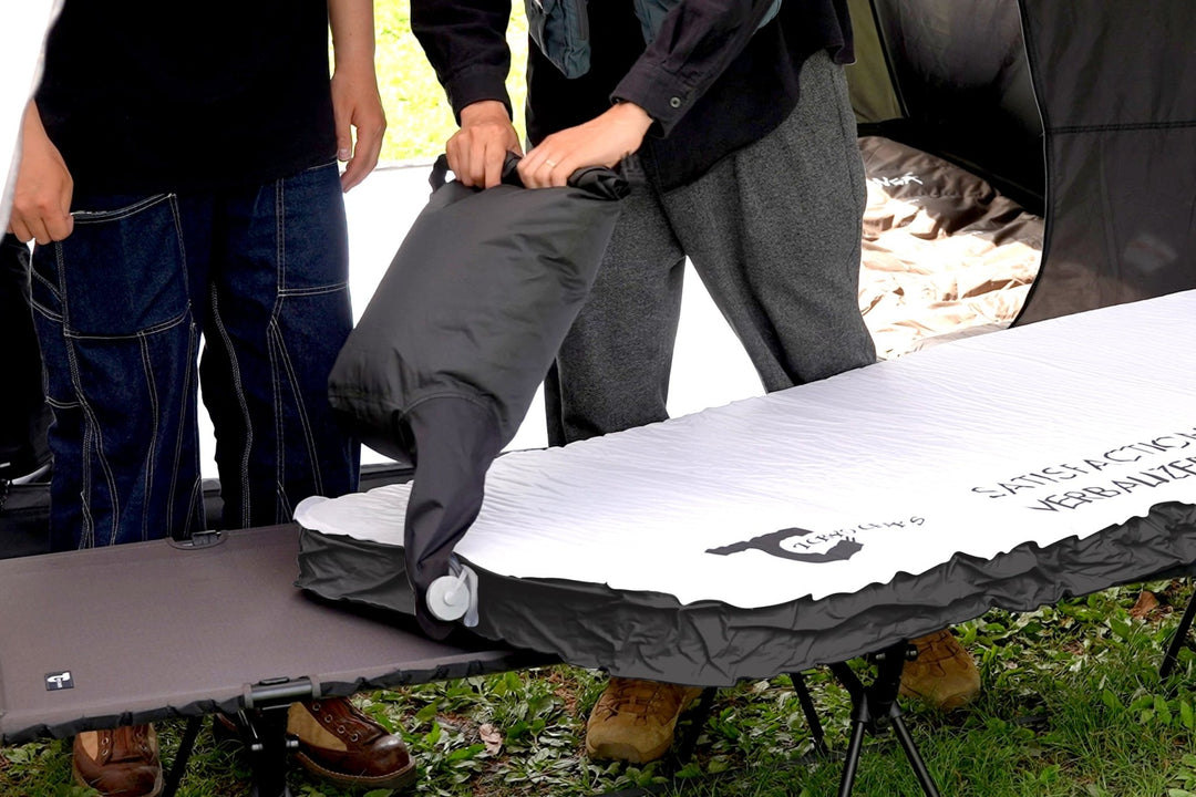 キャンプエアマット10cm(ダブル)GRインフレータブルマットR値10.8