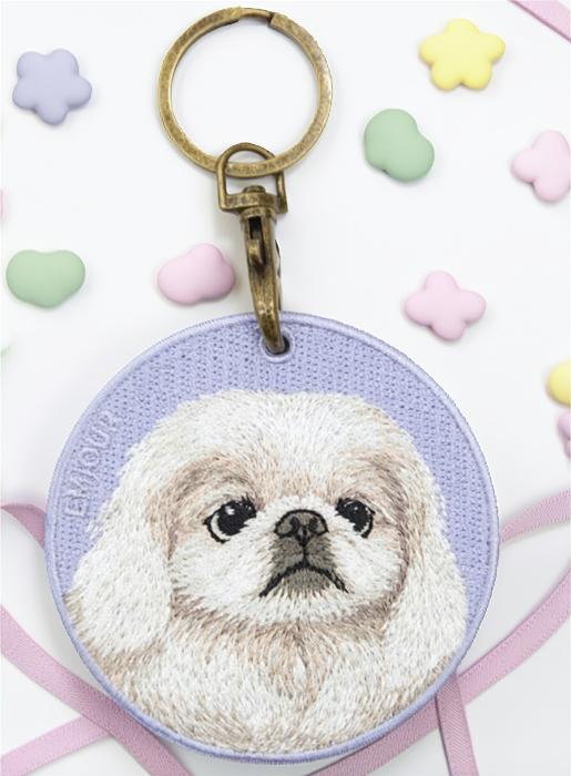 楽天市場】ペキニーズ キーホルダー シルク両面刺繍 犬キーホルダー