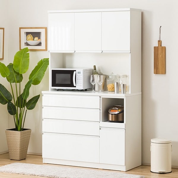 楽天市場】[幅120cm] キッチンボード ( レジューム120-2TF-H WH/120