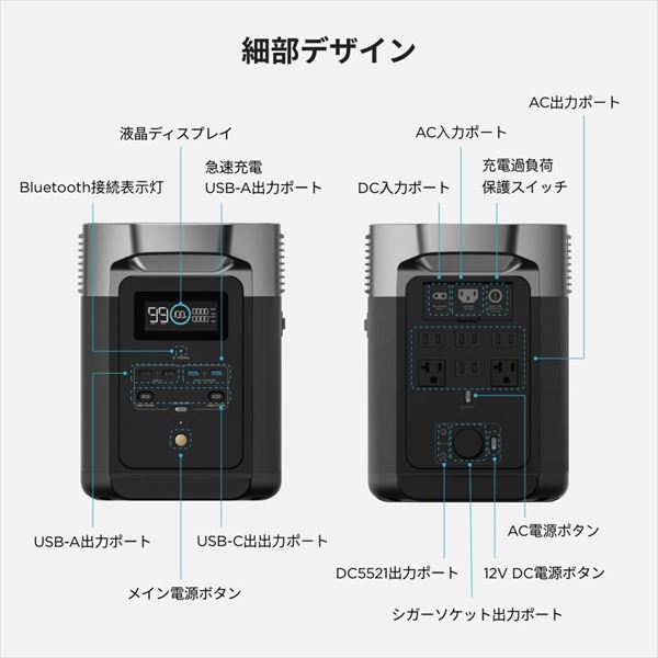 楽天市場】ポータブル電源 DELTA2 デルタ2 1024WhZMR330-JP 充電