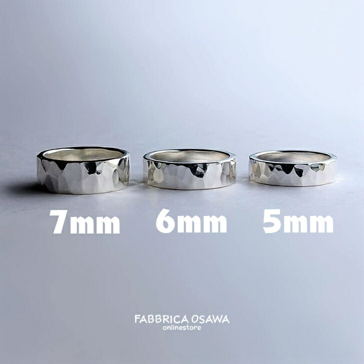 楽天市場】【5ミリ/6ミリ/7ミリ】シルバー950 槌目リング P3 P2 P1 0.5