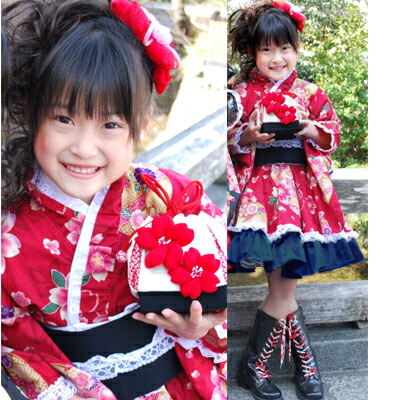 楽天市場】≪七五三早割りセール≫七五三 着物 着物ドレス「花手毬（赤