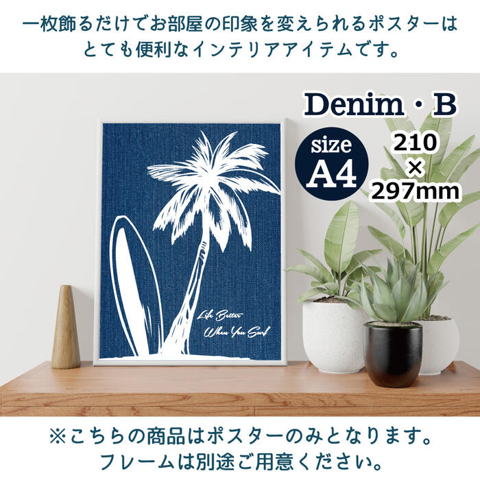 楽天市場】ポスター デニム・B A4サイズ インテリアポスター おしゃれ