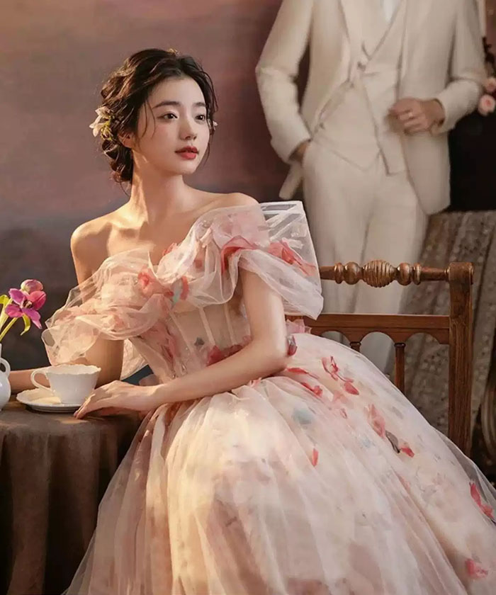 楽天市場】パーティードレス カラードレス ピンク ロングドレス