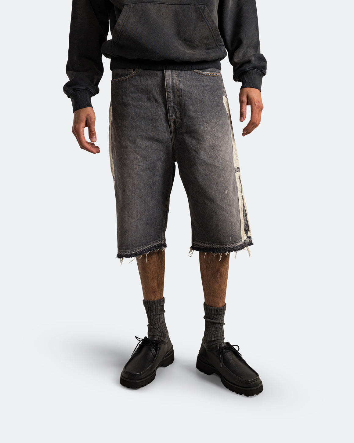 Kapital - 14oz Black Denim 5P Shorts (BONE) - PRO | UP THERE