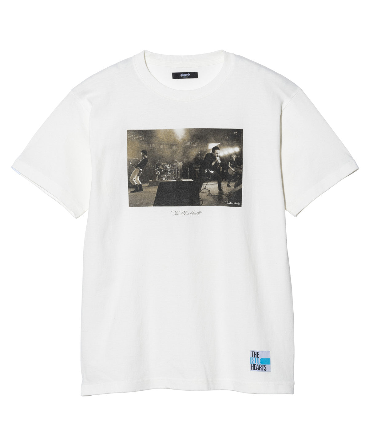 GB0325/BH03: THE BLUE HEARTS Gold Print T-Shirt / The Blue Hearts