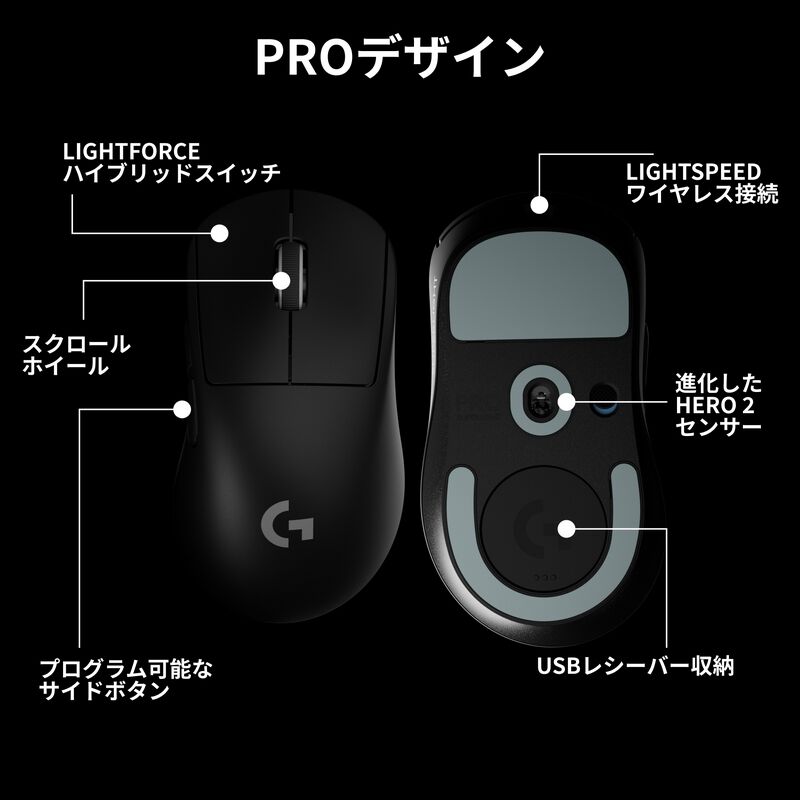 Logicool PRO X SUPERLIGHT 2 DEX GPROXSL-WLDEXBK (ブラック