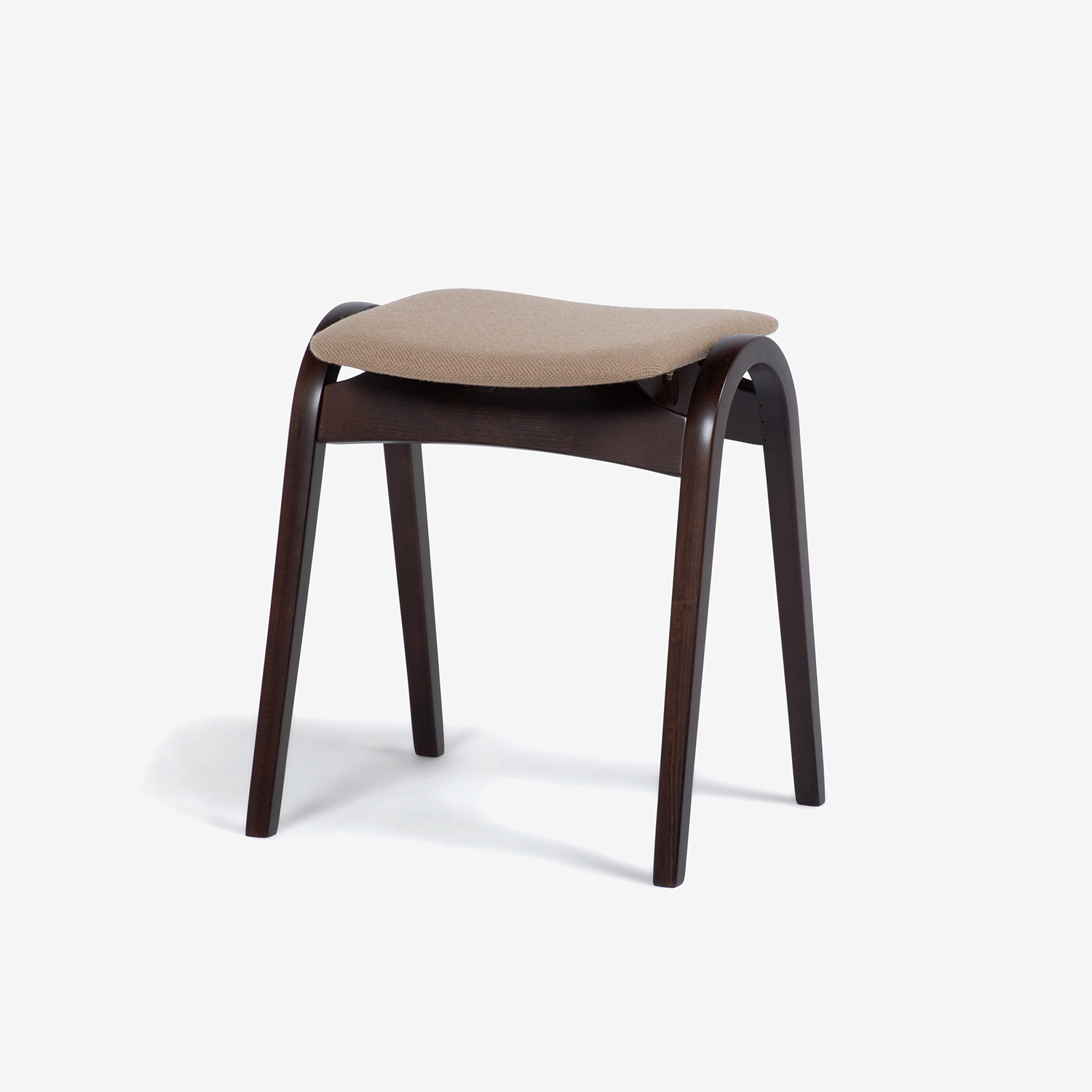 秋田木工 スツール「No.202-H」ブナ材ウォールナット色 PVCベージュ