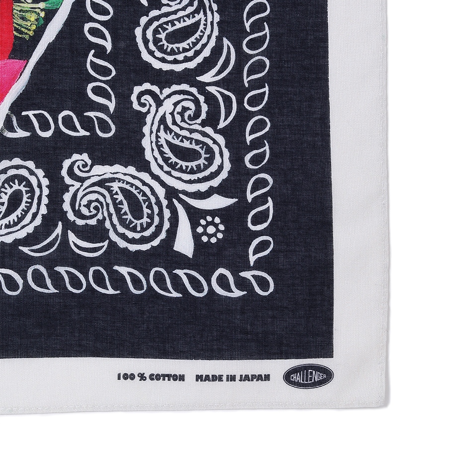 CHALLENGER/SASANQUA BANDANA（BLACK）［サザンカバンダナ-25秋冬