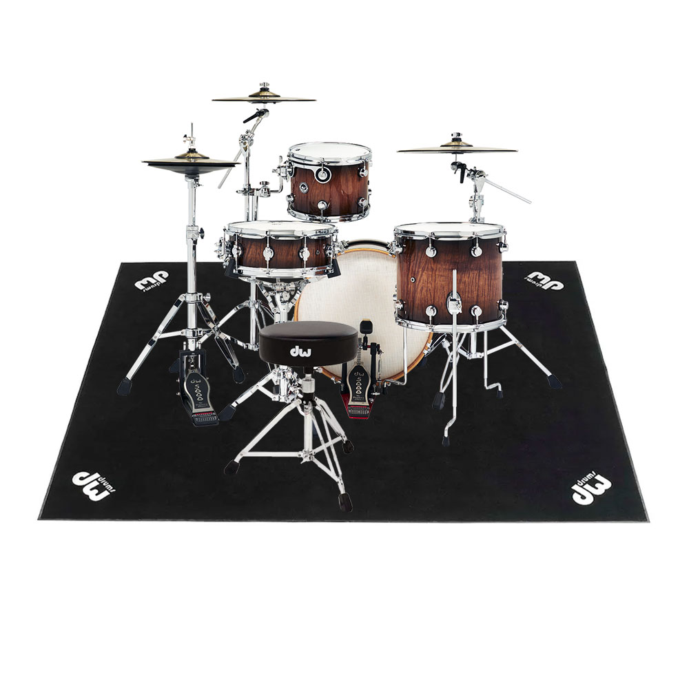 dw DWe 4-Piece Complete Bundle Kit Candy Black Burst over Curly