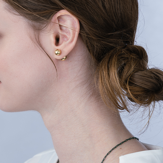 BALL & BALL PIERCED EARRING(片耳用)(2GP0938)K18 ピアス｜スター