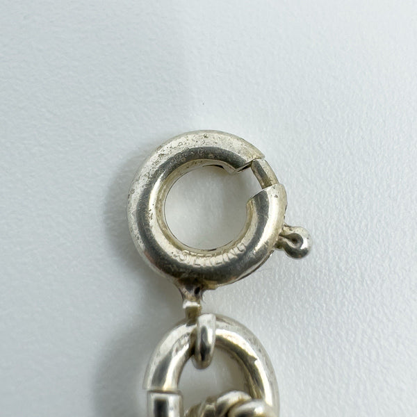Vintage Sterling Silver Oval Links Chain Charm Bracelet 7.5 Inch 925