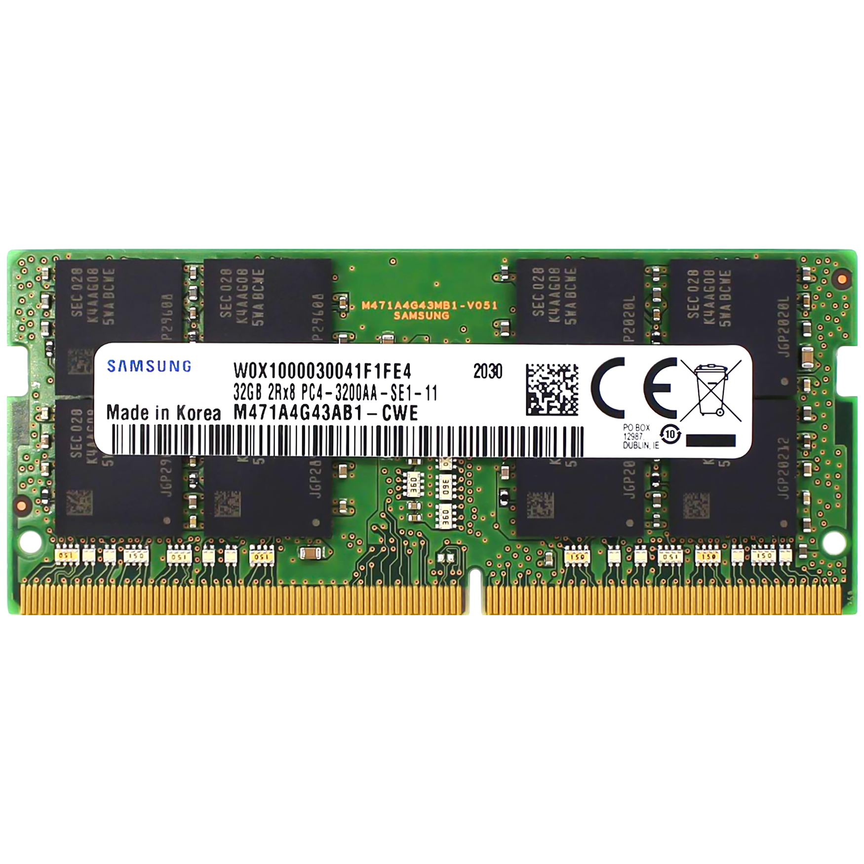 Samsung 32GB DDR4 SODIMM 3200 MHz PC4-25600 Laptop Memory RAM