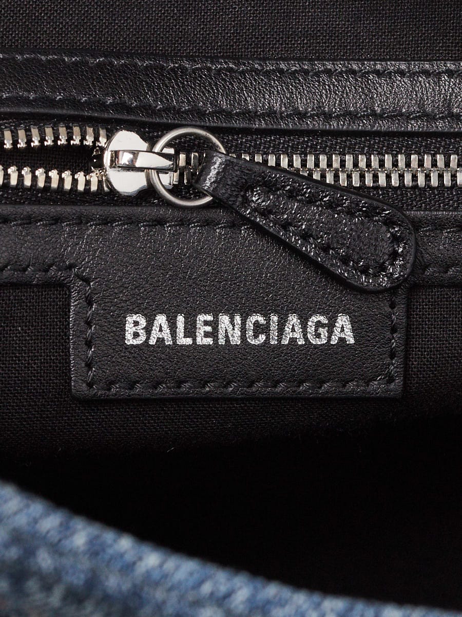 Balenciaga Blue Monogram Denim Neo Cagole XS Crossbody Bag