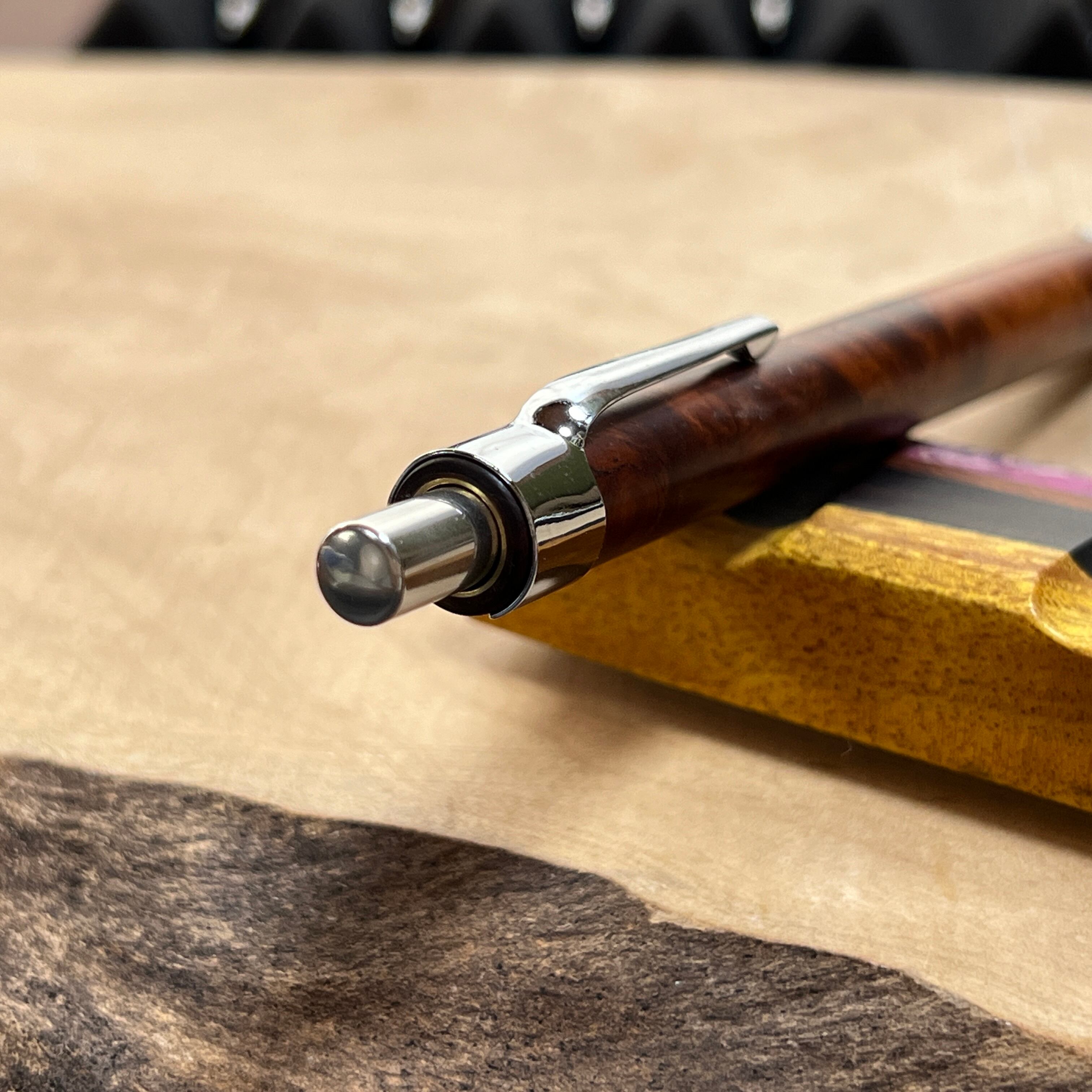 40花梨瘤濃色 木製シャーペン 最強低重心Rタイプ ステンレス | Pay ID