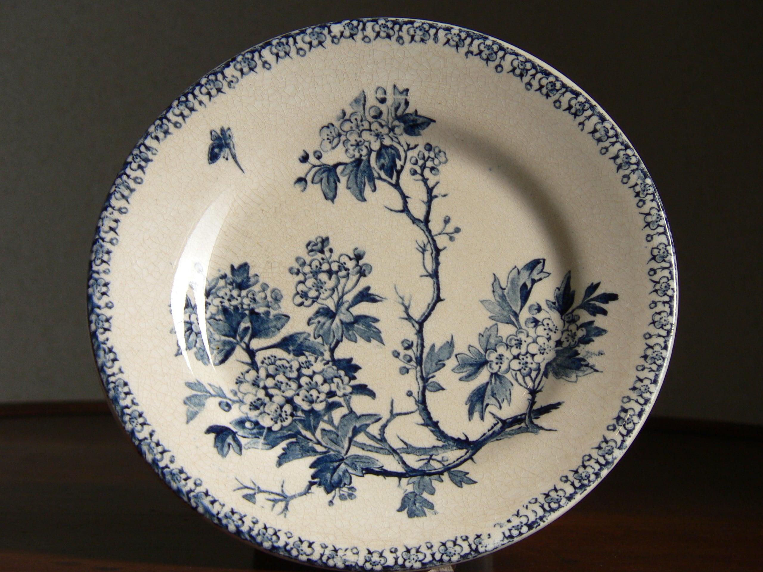 1886-1923】フランス GIEN AUBEPINE アンティーク プレート | 八朔堂