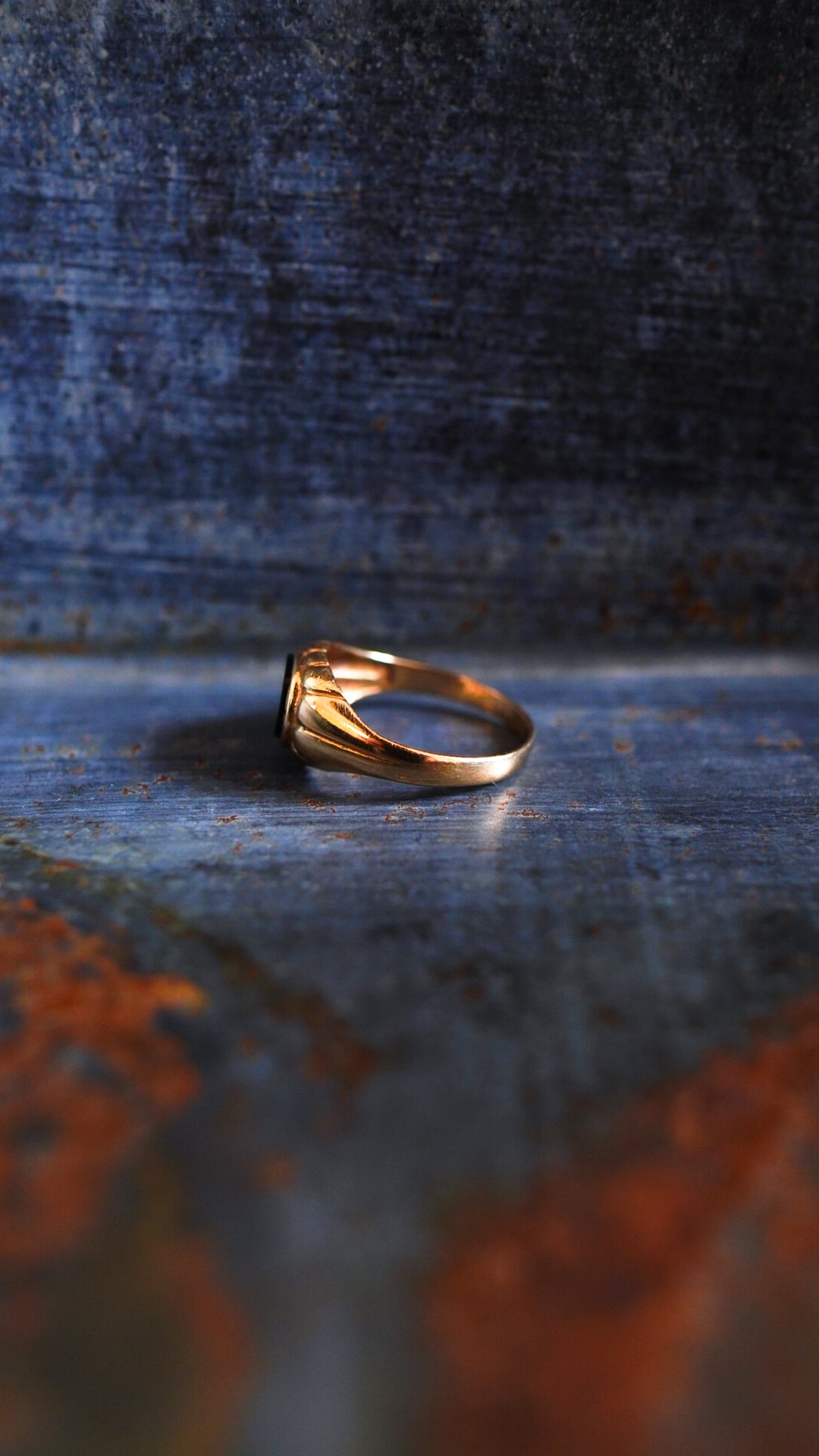 1982】U.K. VINTAGE 9ct イエロー ゴールド シグネット リング 《9金