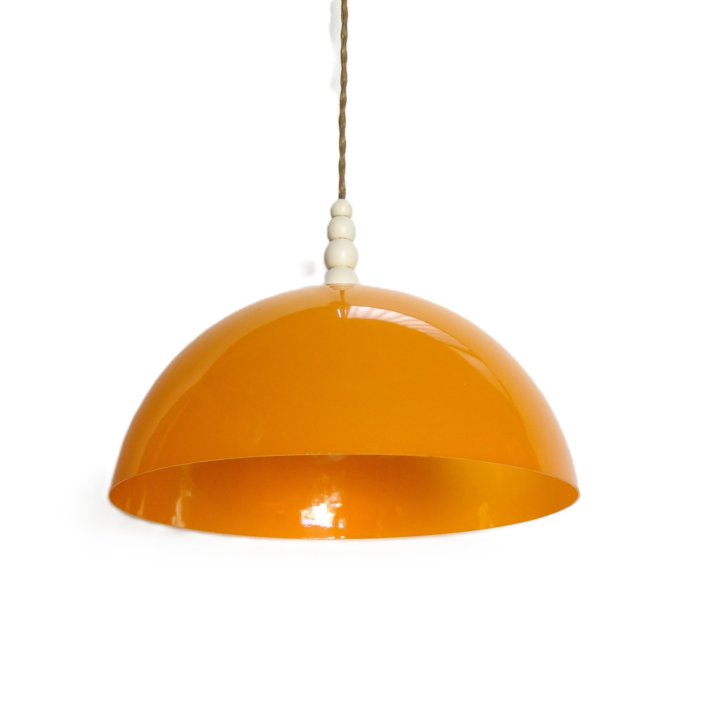 オレンジ アンバー ガラス シェード ペンダントライト 昭和 レトロ 2個