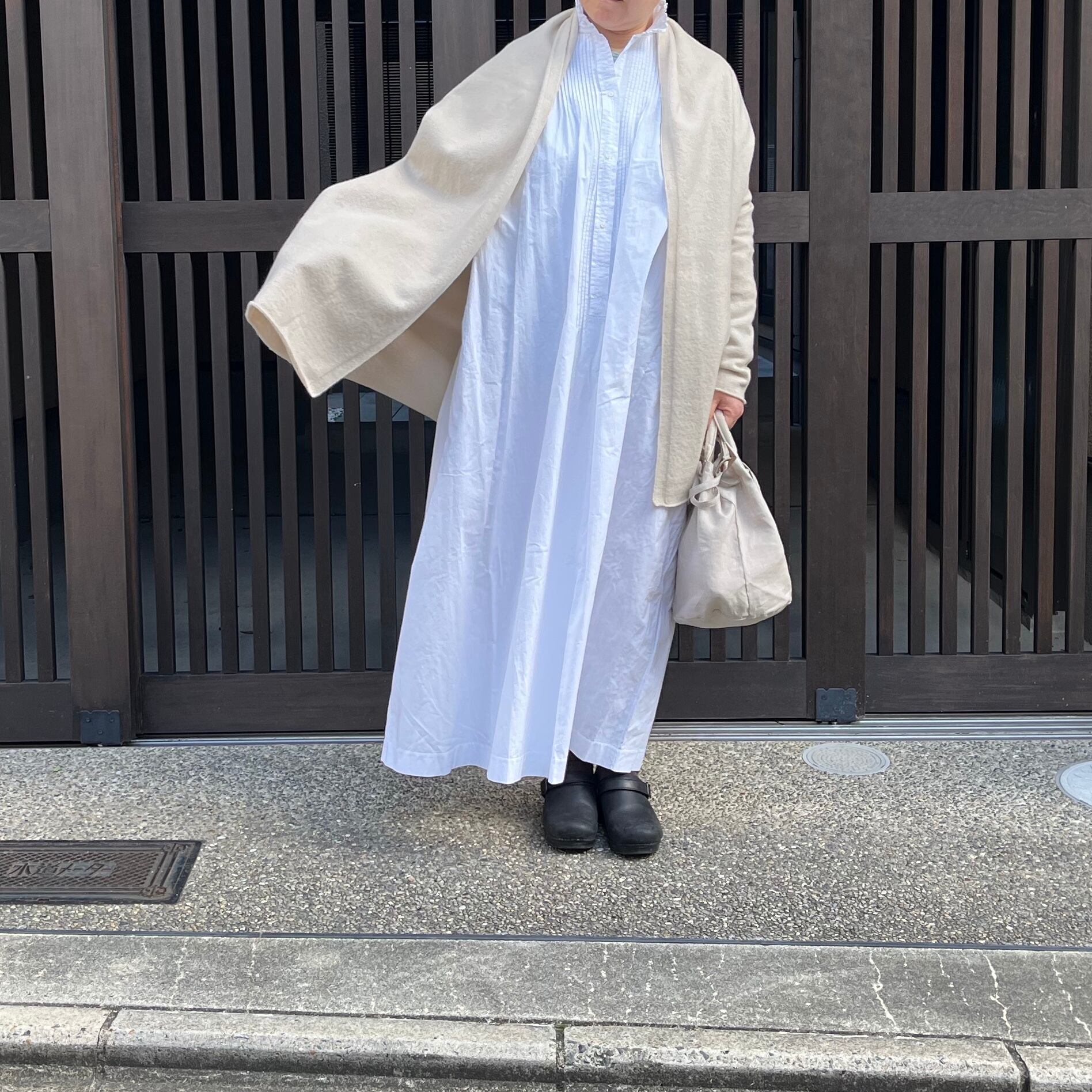 R&D.M.Co-/OLDMAN'S TAILOR KNIT MIDI ROBE/圧縮ニット・ミディ