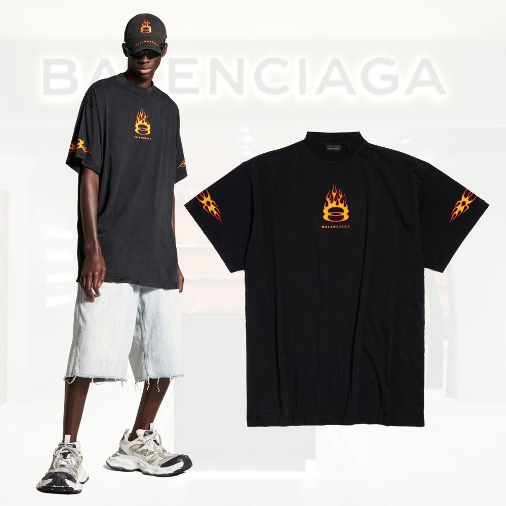 送料込+BALENCIAGA＋ BURNING UNITY Tシャツ オーバーサイズ