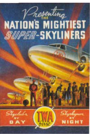 Mid-century TWA poster reproduced