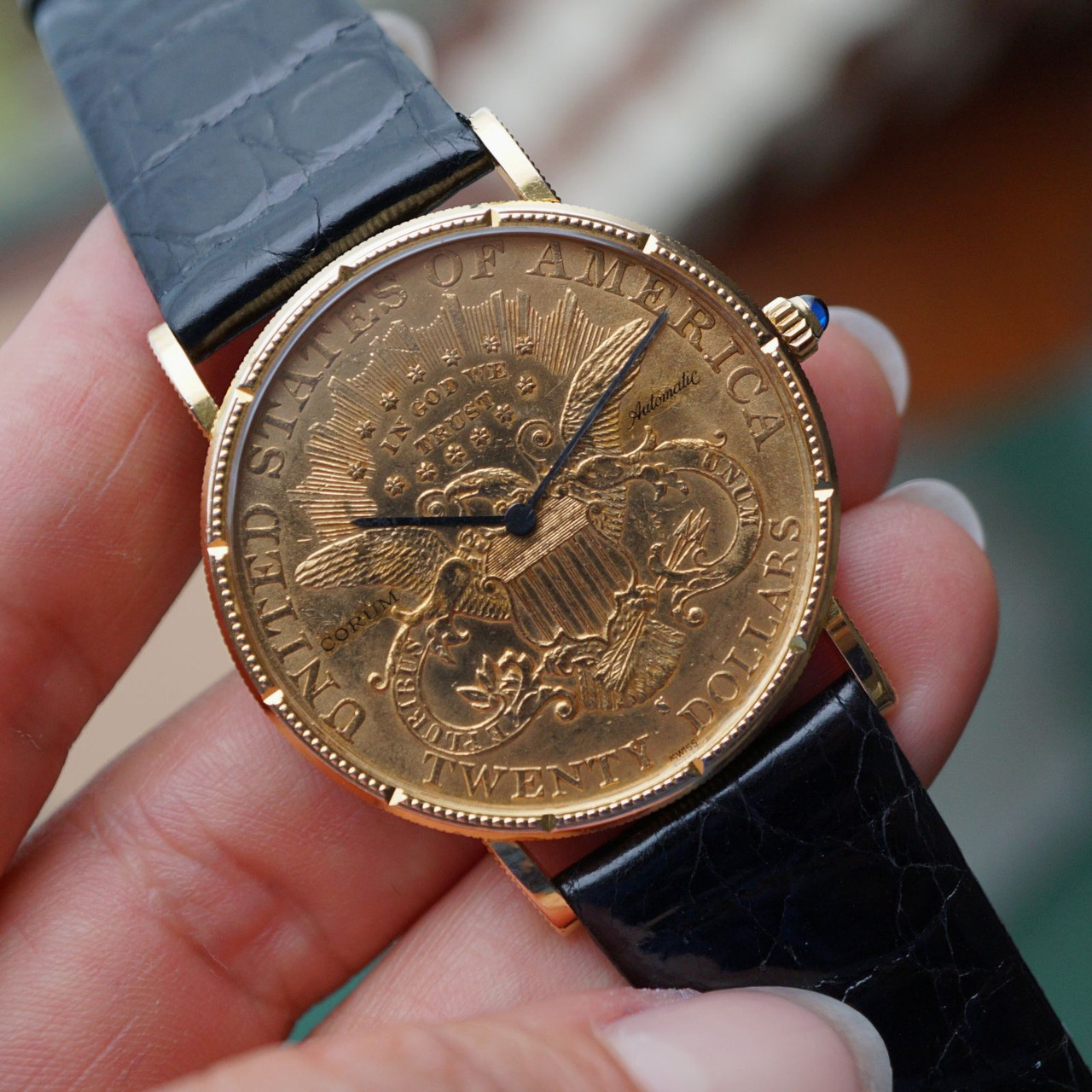 Corum $20 Dollar Liberty 1904 Coin 18k Gold Automatic 1980s