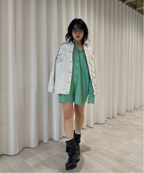 STRIPE SHIRT ROMPERS（つなぎ/オールインワン）｜Ameri（アメリ）の