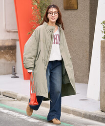 M-65 / 中綿ミリタリーモッズコート 撥水加工 / ウォッシャブル