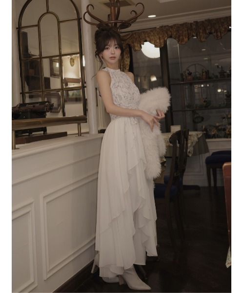 Darich アメスリギャザーシフォンロングワンピース アメスリギャザー