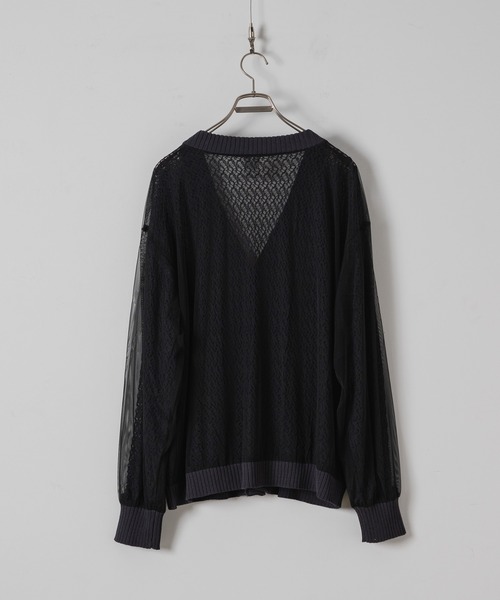 CASPER JOHN（キャスパージョン）の「Tulle layered lace cardigan