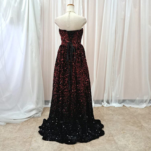 カラードレス スパンコールドレス 豪華 ロングドレス ステージ衣装