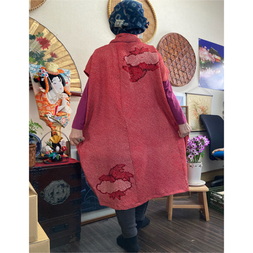 上質 総絞りの着物からのチュニック 着物リメイク チュニック 着物