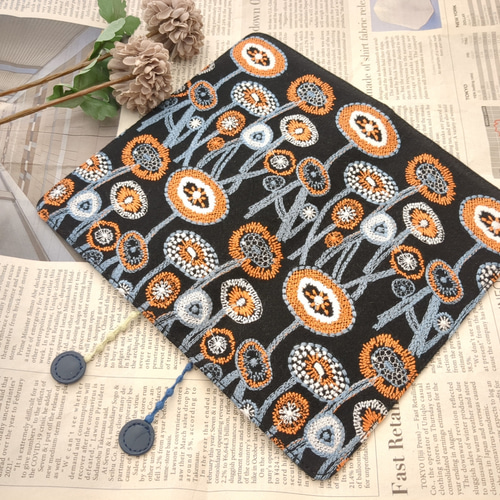 希少オレンジ weeks 花柄 手帳カバーケース ミナペルホネン ブック