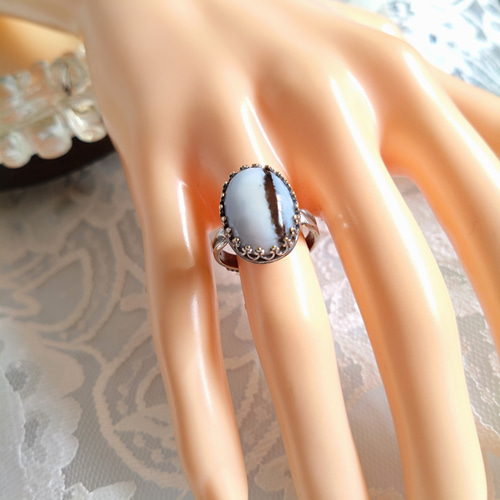 アーティストの石・・コモンオパールring（アンティークSC・SV925に