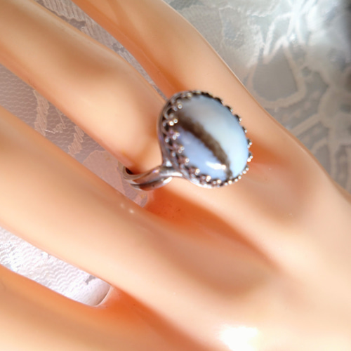 アーティストの石・・コモンオパールring（アンティークSC・SV925に