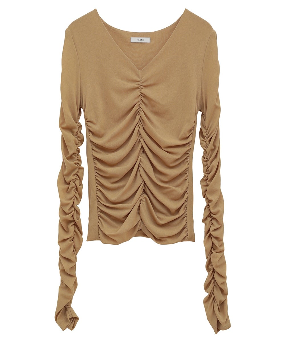 W TULLE SHIRRING TOPS｜TOPS(トップス)｜CLANE OFFICIAL ONLINE STORE