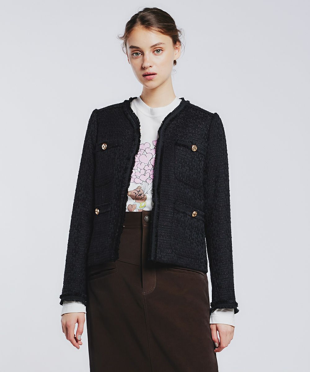 Sov. / ツイードノーカラージャケット OUTERS Night STORE | ダブル