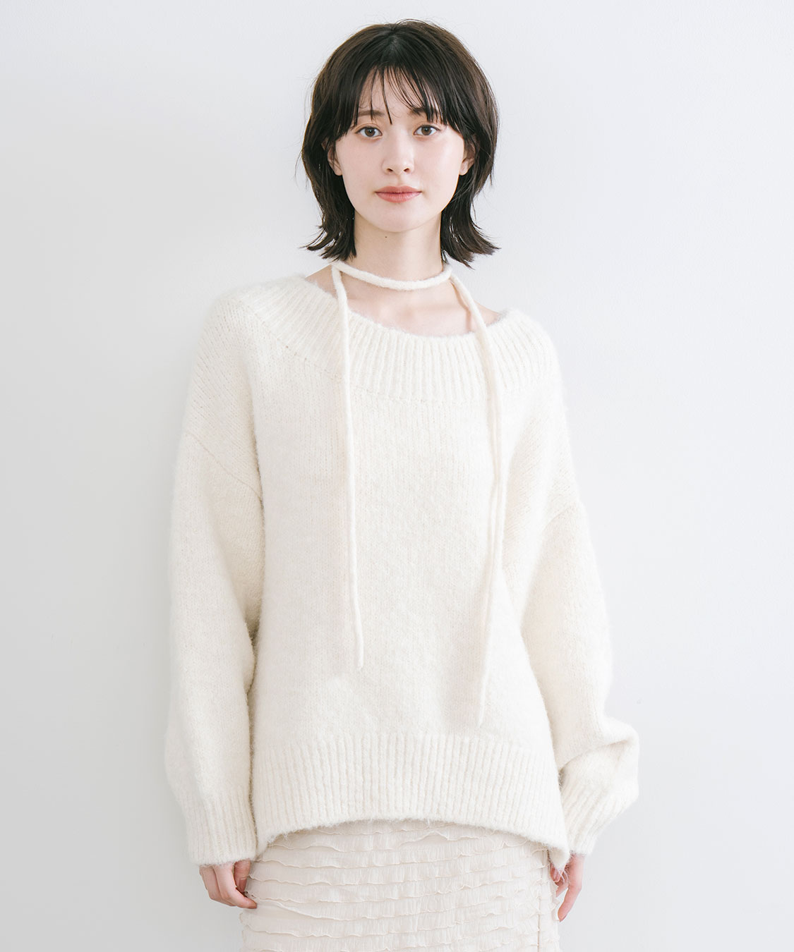 オフショルニット×フリルティアードスカート｜PETAL ONLINE（ペタル