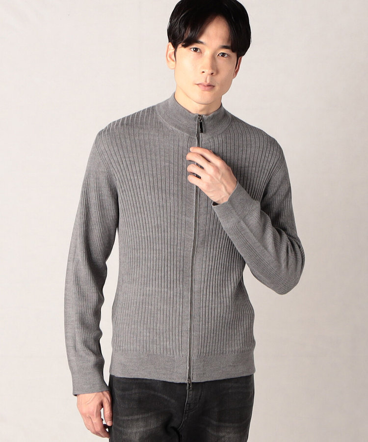 リブ・ニット】ハイネックジップアップ（07-39KE09-203）｜コムサメン
