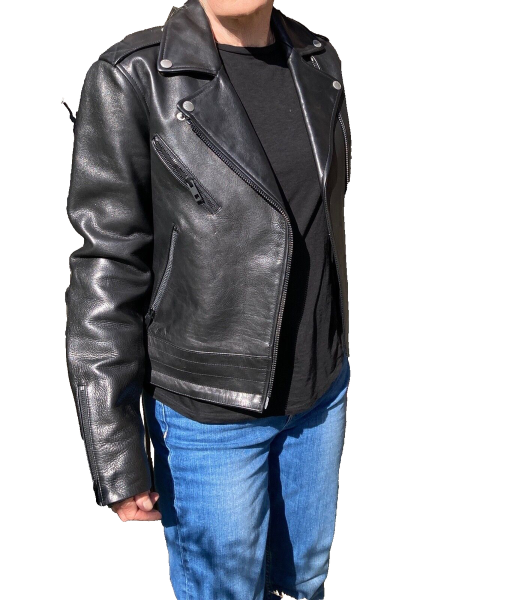 RAG & BONE Black Chrystie Cowhide Moto Leather Jacket Sz 2 | eBay