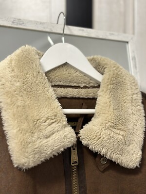 B-3 Alpha Industries Sheepskin Style Brown Pilot Rare Man's Jacket