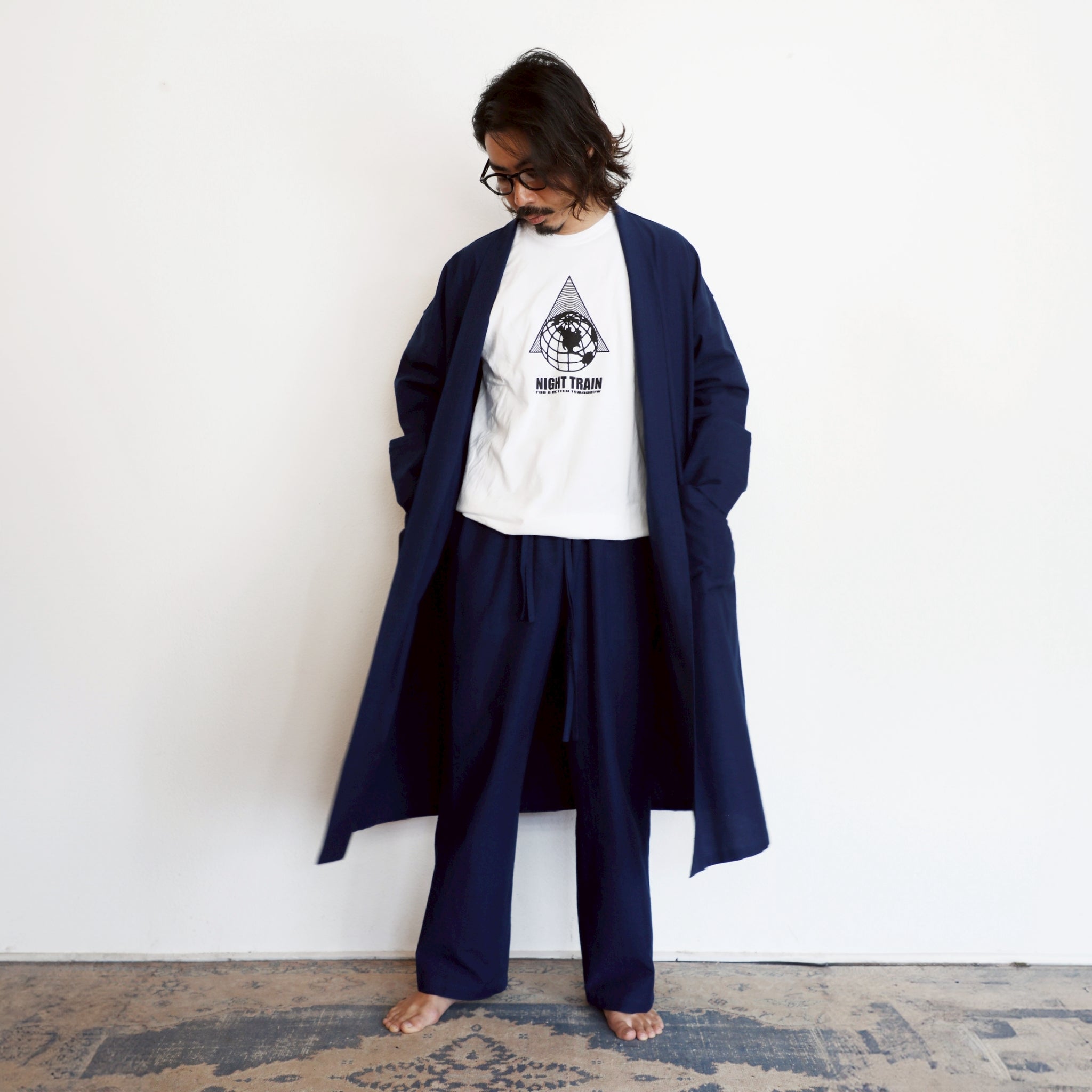 深まる藍色「旅する久留米絣羽織り」JAPAN BLUE・天然藍染め・綿100