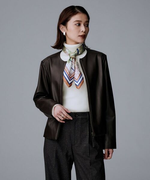 セール】 【着丈短め/柔らかな質感】ラムレザージャケット （レザー