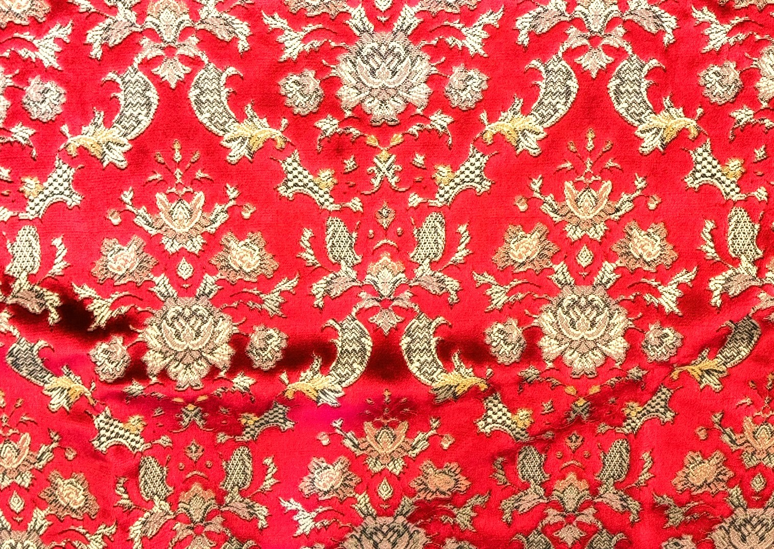 金華山生地のみ 幅1350mm】1m単位 切り売り（バレンタインレッド