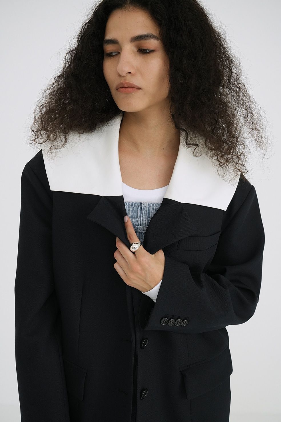 CLANE - セーラーカラー シングル テーラードジャケット - SAILOR